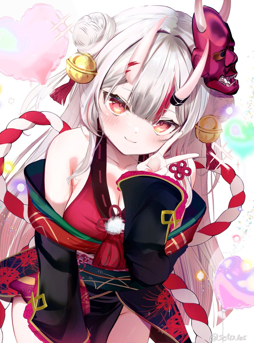 seta105's tweet image. 😈「余、お誕生日みたいです」🎂
#百鬼絵巻 #百鬼あやめ生誕祭2025