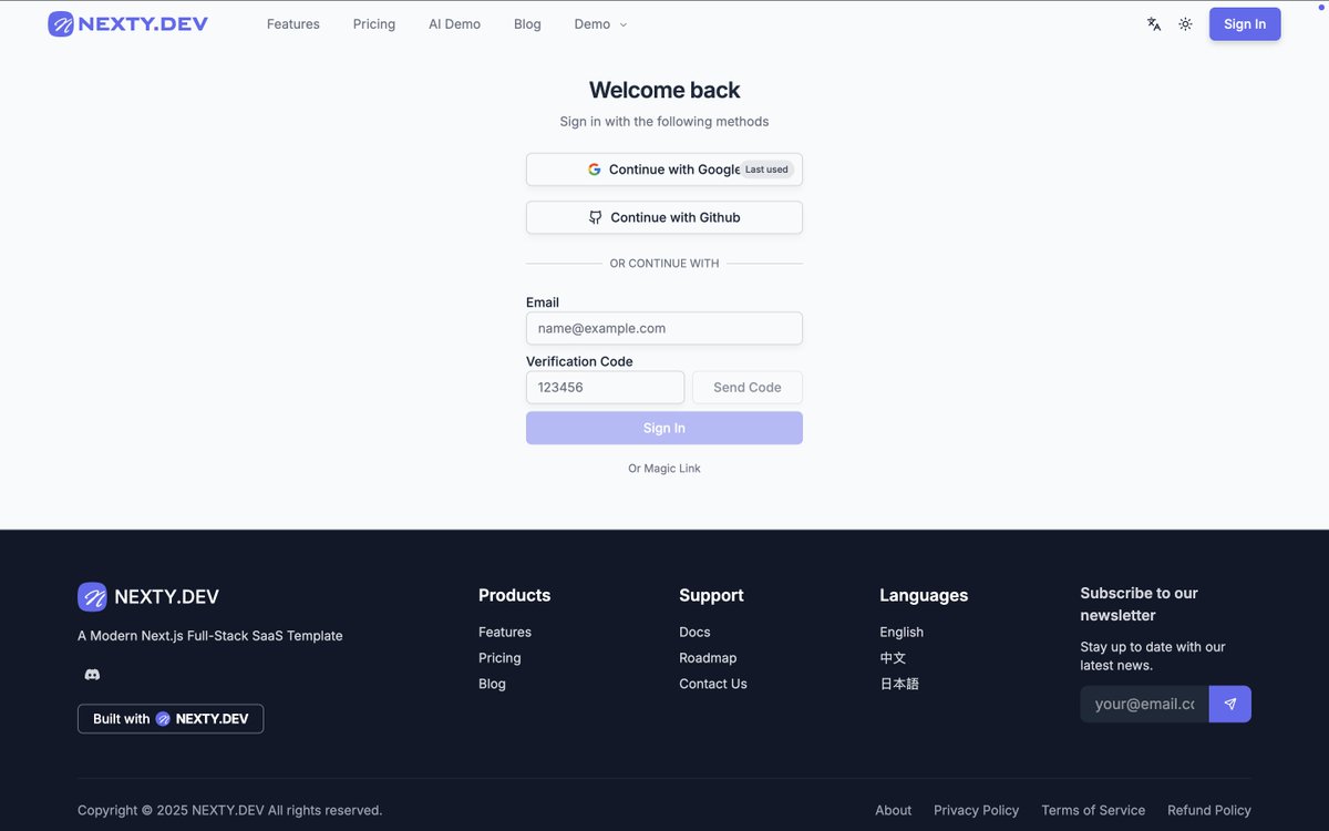 升級了一波https://t.co/EvGjFF9kAo 範本的登入功能:
- 支援郵箱驗證碼登入
- 支援IP 限流配置,AI 產品可以用來防止使用者換號登入白嫖額度
現在授權模組支援的功能如下:
- 支援彈框登入和頁面登入兩種方式