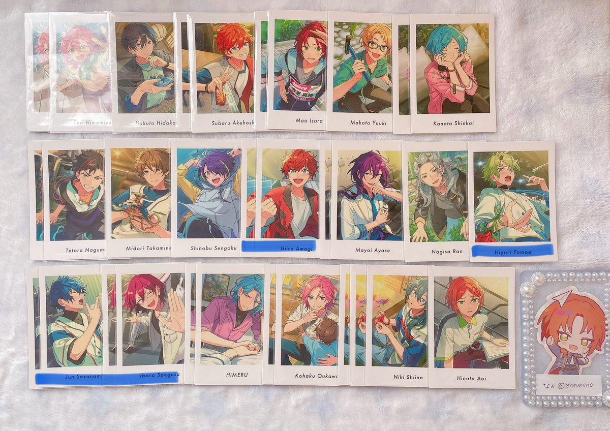 srnanono's tweet photo. 【交換・譲渡】あんスタ ぱしゃっつ vol.6

【譲】画像参照

【求】Pレオ♾
A.P英智各1枚 
Aレオ2枚
各92円＋送料

※2枚～
※青線はレオとの交換のみ
※譲渡の場合青は無印同数お迎え
難しいかと思いますがお気軽にお声掛けください🙇🏻‍♀️՞ https://t.co/97nErX59Ox
