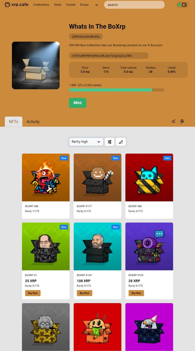 87% 173 already minted , we are near to mint out let's make it happen 🙇🤝

Mint here : xrp.cafe/collection/wha…