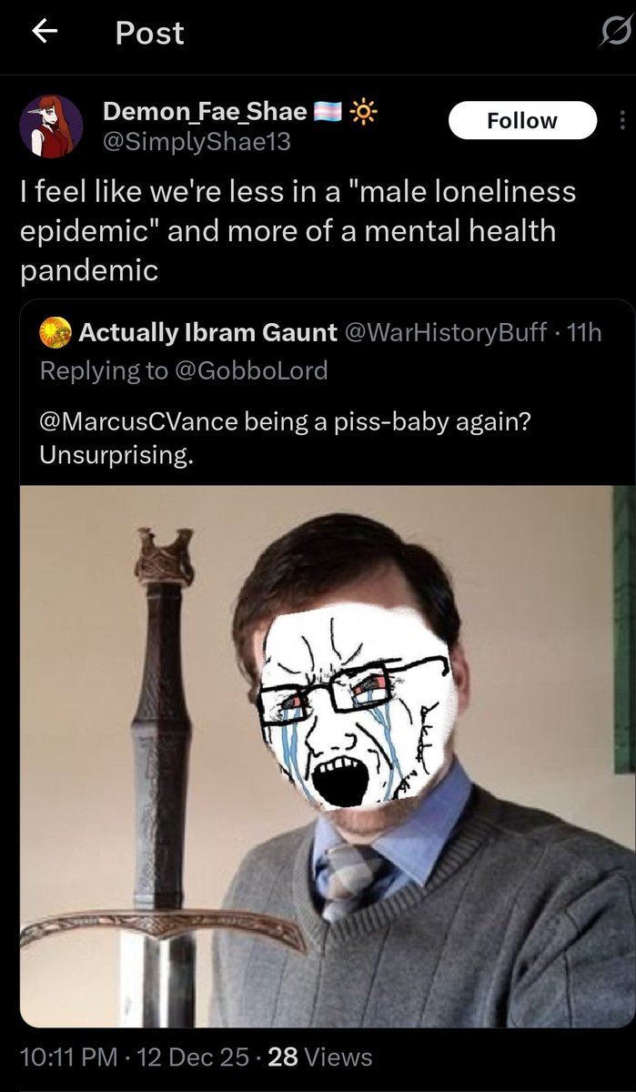 t. The man who thinks hes a demon fae and woman