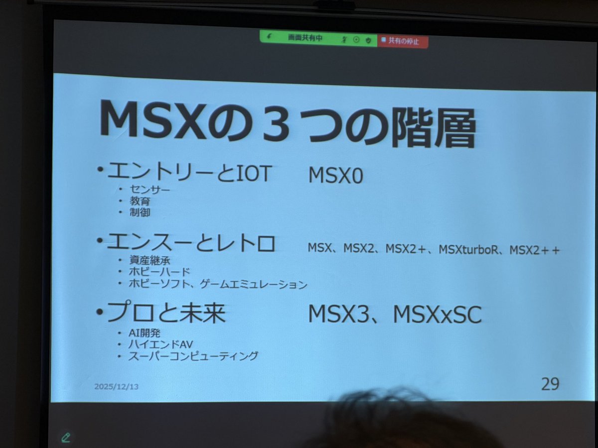 AkiraTsukamoto's tweet photo. Three layer of Future MSX by @nishikazuhiko at MSX DEVCON14 #retrocomputer
#rumsx #ru65 #msx @AAMSX https://t.co/S8B6QErvAt