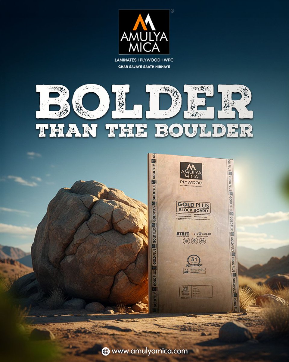 Amulya_Mica's tweet image. Strength that stands firm against nature. Amulya Mica Gold Plus Block Board brings solid durability and long-lasting performance for every project. 
- - - - -
🌐: amulyamica.com
- - - - -
#AmulyaMica #GoldPlusBlockBoard #StrongMaterials #QualityYouTrust #BuildBetter