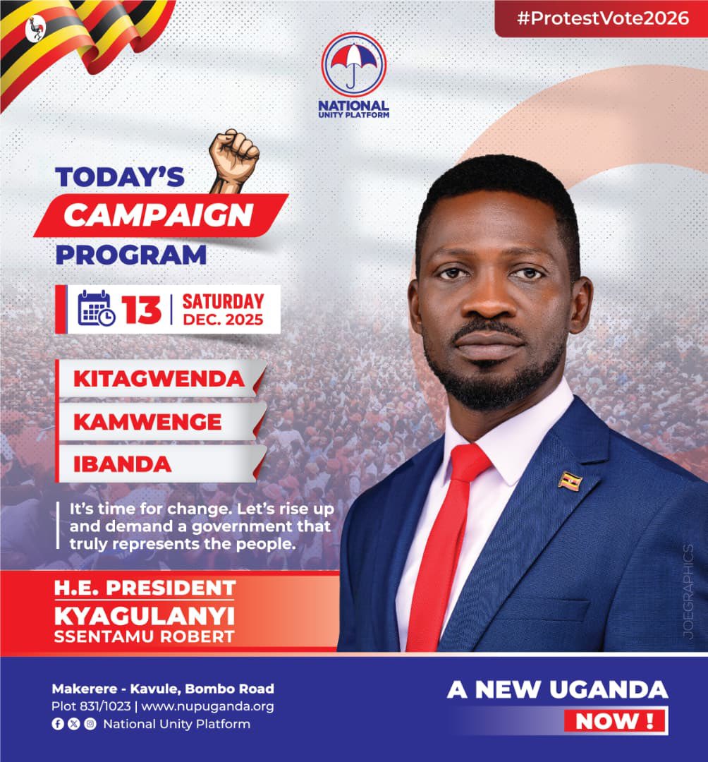 KITAGWENDA, KAMWENGE and IBANDA today
#ANewUgandaNow
#ProtestVote2026
#PeoplePowerOurPower