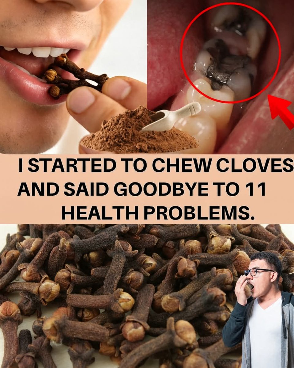 🌿 Most people chew gum after meals… but few know that chewing 1 clove a day can support teeth, digestion, immunity, blood sugar, and even circulation. This tiny spice carries BIG power. Here’s why 👇
