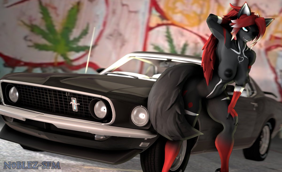 (fixed blurr) 

pose for the camera with morrigan with her husbands mustang