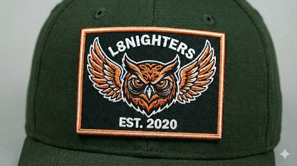 เมื่อกี้เปิด Gemini ให้ช่วยออกแบบ Patch ของ #L8nighters ไว้เอามาอ้างอิงดีไซน์ก่อนทำจริงในโปรแกรมอื่น

สั่งไว้ว่าเป็นลายนนกฮูกสีส้ม ขอบตาคล้ำ ๆ คล้ายคนอดนอน... แล้วนี่คือสิ่งที่ได้

ปล. นี่แค่อ้างอิงดีไซน์ ของจริงผมต้องไปทำใหม่หมด รวมถึงเลือก Font ใหม่ด้วย