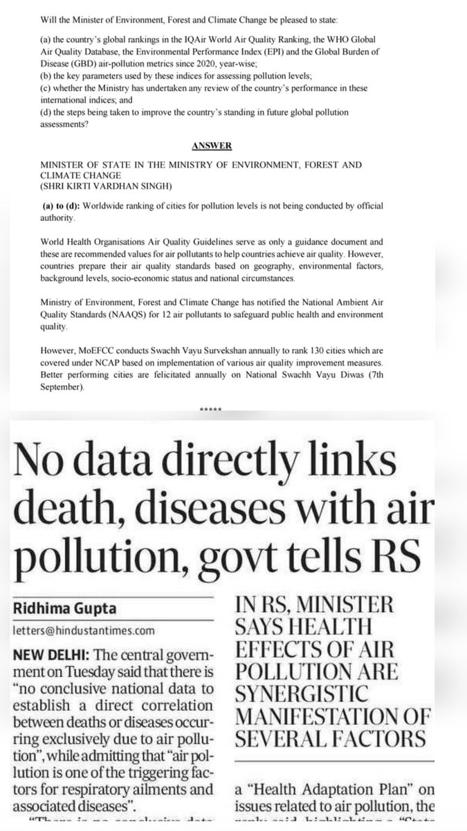 sanjg2k1's tweet photo. Top 122 and 192 of the world’s 200 most polluted cities/towns a little past midnight were in India. With 674 plus AQI and life threatening 486 μg/m³ PM 2.5 at 4 am., it was literally a gas chamber! Still, @byadavbjp, Minister in @moefcc gave evasive, bureaucratic replies in the Rajya Sabha.

There is hardly any real difference between @WHO ’s Interim Targets (1–4) for air quality and India’s own National Ambient Air Quality Standards, 2009 notified by @moefcc and @CPCB_OFFICIAL. I have reproduced both for ready reference. There's no need to quibble over quibling or dismissing what all pulmonologis say. The least we can do is to strive to meet these intermediate milestones. 

When PM2.5 penetrates the bloodstream irreversibly, the absolute concentration determines long-term health damage, and not whether the AQI is calculated using US, Indian, or EU methods. And for the record, the screen-capture of the top 200 most polluted cities is based entirely on CPCB benchmarks.

@PMOIndia, मौसम का मजा will become a cruel joke unless your office intervenes seriously & decisively on this crucial front, it will no longer be a mere environmental challenge, but for many vulnerable groups (like the old & young children), a drawn out war between life and in some cases, slow untimely death. 🙏 

@CAQM_Official also may please review and invoke GRAP-3 in anticipation (as per the Apex Court direction) as the 24 hour average #AQI yesterday was 349 even as per your numbers at 4 p.m. and the corresponding figure for @AQI_India for December 12 was 428. 

@Sonal_MK @sardesairajdeep @SaketGokhale @sanket @TheLancet @RahulGandhi @KirenRijiju @IndianExpress @khurpenchh @Mallufideintent @priyankac19  please keep talking about this issue of paramount importance to all of us, lest it should get glossed over again when winters subside.
