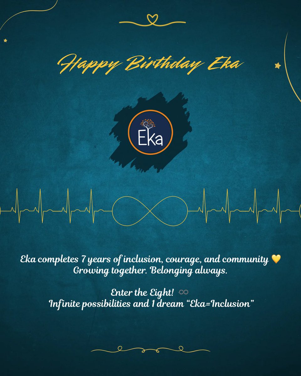 EkaInclusion's tweet photo. Eka Completes 7 Years. What began as a small but courageous dream has grown into a living, breathing community of children, families, educators, therapists, partners, and allies who believe deeply in dignity &amp; inclusion. Enter the 8! Infinite possibilities and 1 dream! #Inclusion https://t.co/ApobJbgdZ7