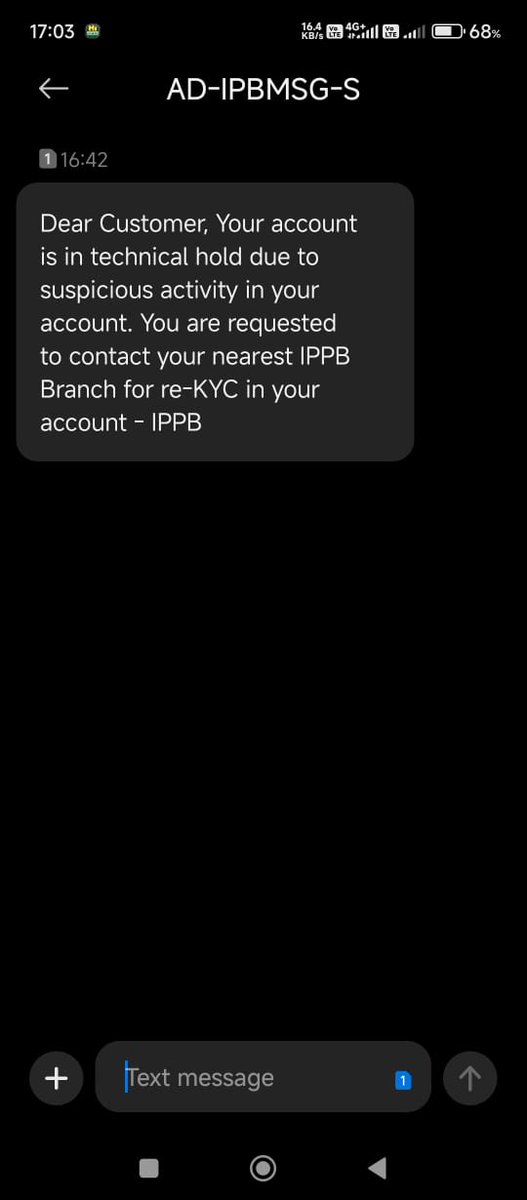 shailesh1789's tweet photo. @IPPBOnline My ragisterd phone number+917052286112 please Check  why my account on HOLD 
@IndiaPostOffice @ https://t.co/agMEXXf0mE