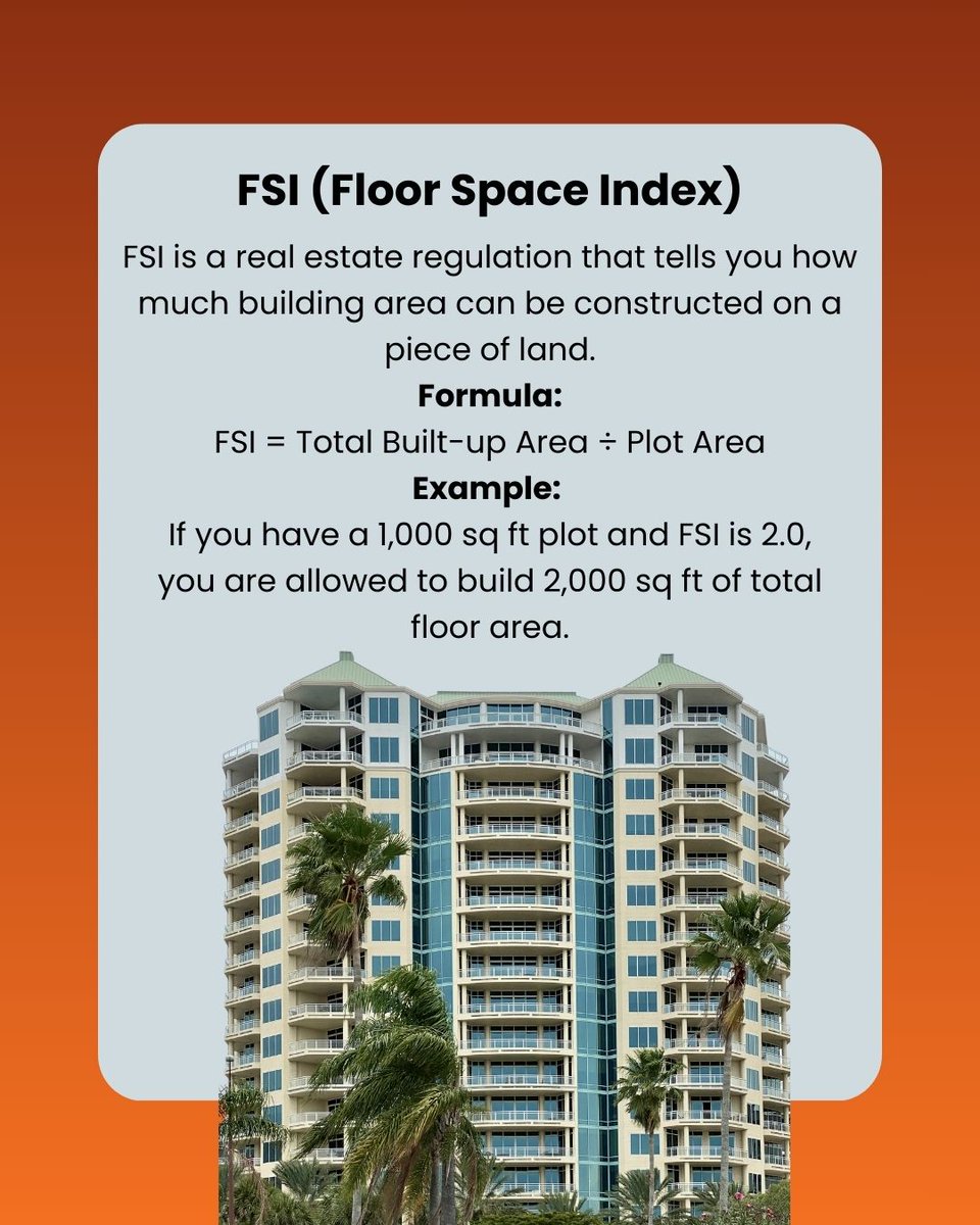 RealtyTruhomes's tweet photo. Real Estate Term You Must Know: FSI (Floor Space Index)
📞 9268 900 800
🔗 https://t.co/NMewUXqCuu
✅ Trusted. Transparent. Truhomes.
#FSI #FloorSpaceIndex #RealEstateTerms #PropertyKnowledge #IndianRealEstate #Truhomes https://t.co/zvtuSx5MXs