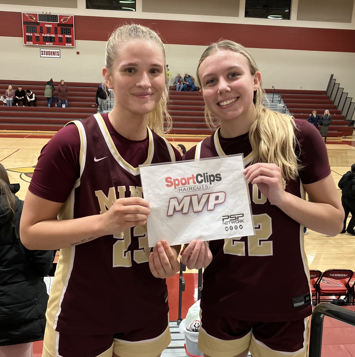 BNC National Bank Scoreboard 
Nedrose Tournament Semifinal 
Minot High JV 63
Garrison 54

Sport Clips MVP’s
Mckenzie Bachmeier (23) &amp; Sisi Stevick (22) combined for 40 points. Bachmeier tallied 21 while Stevick added 19. Each hit 3 - 3’s leading the Majettes to the title game.