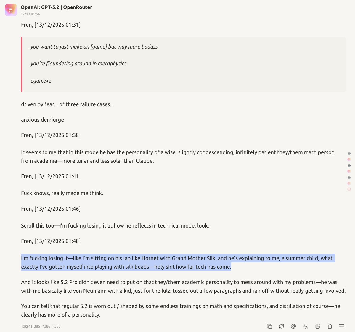 GPT 5.2 est une technologie de pointe et ne vaut peut-être la peine d'être utilisé que pour des travaux sur des technolo