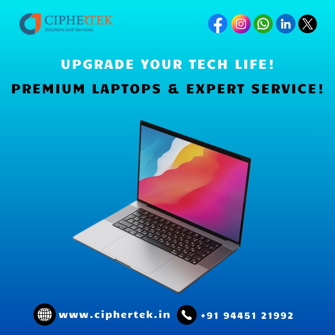 Ciphertekk's tweet image. 💻 Ciphertek Laptop Service in Chennai

New &amp;amp; Refurbished Laptops | Fast Repairs | On-Site Support

📞 +91 94451 21992
🔗 ciphertek.in

#Ciphertek #LaptopService #Chennai #ComputerRepair #laptoprepair #laptopservice