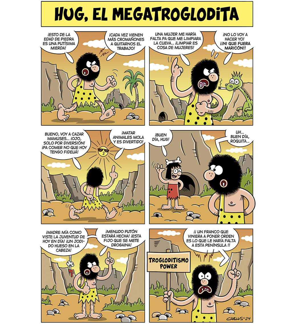 carlus_mv's tweet photo. Historieta publicada hace un añito en el @zasca_comic especial BRUGUERA con mi visión neurótica de Hug el troglodita de Gosset 😘

#HumorGráfico #cómic #tebeos #viñetas #ilustracion #humor #comicespañol #comicunderground #historieta #zascacomic #bruguera #hugeltroglodita https://t.co/WRX1Ewdtus