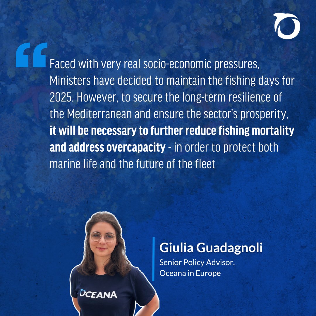 #AGRIFISH EU ministers agreed on 2026 fishing opportunities, offering short-term stability for the Western Mediterranean fleet. 
But the real problem remains: 55% of assessed stocks are overfished, with fishing pressure ~1.6× above sustainable levels. ➡️europe.oceana.org/press-releases…
