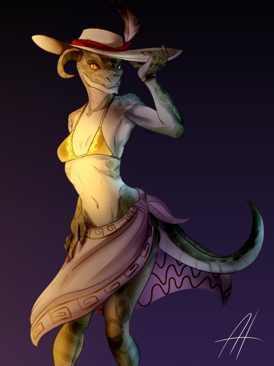 AlexDeHell's tweet image. argonian lady #skyrim #argonian #fanart