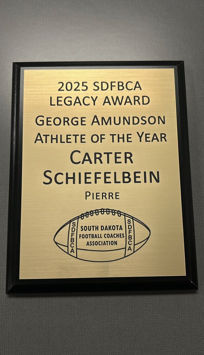 Thanks to the SDFBCA for voting me to be the South Dakota Athlete of the year!