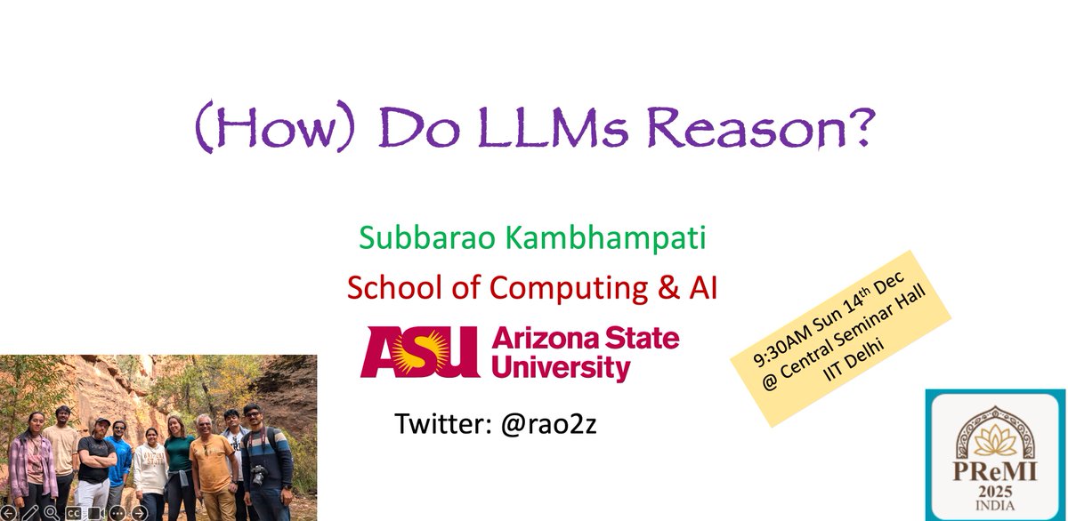 📢 Se você estiver no campus do @iitdelhi amanhã, tiver interesse em LLMs e LRMs e, por acaso, acordar cedo em um doming