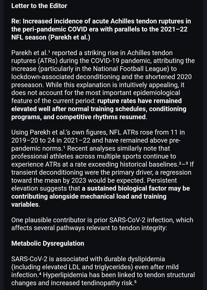 SalvMattera's tweet image. I've been saying for years that all the Achilles tendon ruptures in the NFL and NBA are from COVID. Here's my attempt to put my theory into the scientific record: