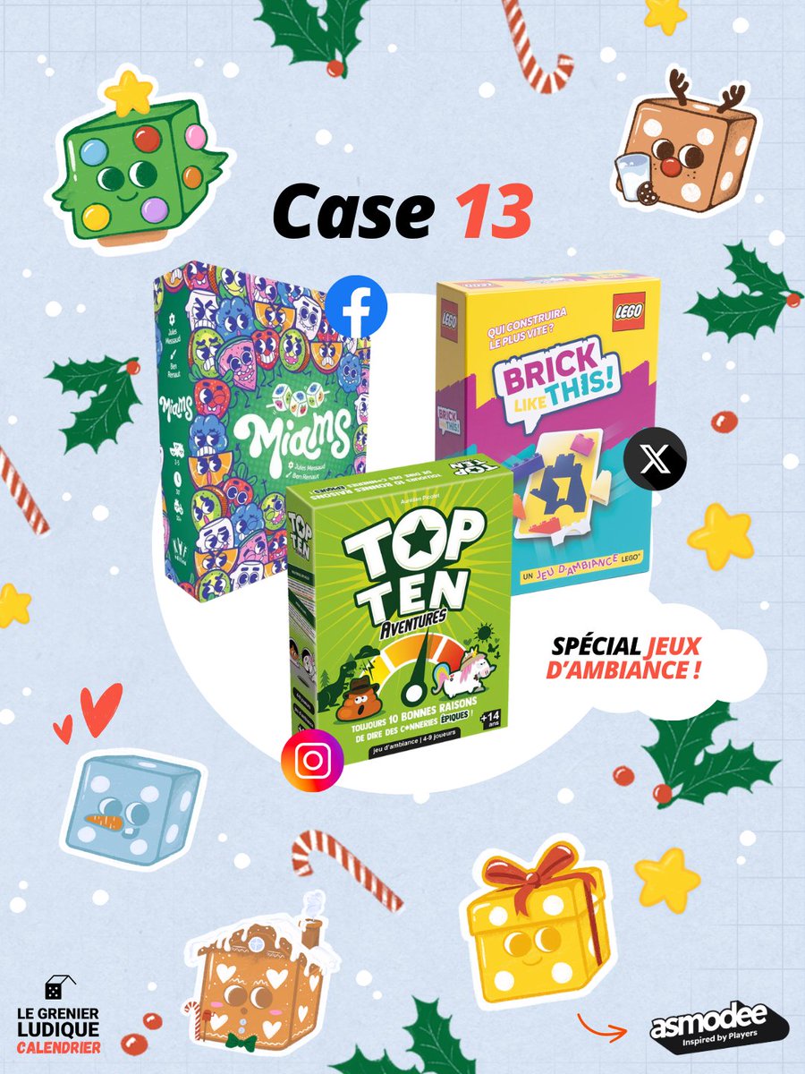 GrenierLudique's tweet image. 🔴 #CalendrierDuGrenier | Case 13

🎁 À gagner : 1 x #BrickLikeThis
➡️ RT + Follow @GrenierLudique &amp;amp; @asmodee_fr

Ouvert à 🇫🇷 &amp;amp; 🇧🇪
✅ TAS le 15/12/25 - 20H (#Concours sur FB et IG également cf image)
ℹ️ Plus d'infos en commentaire

#jds #JeuConcours #j2s #bgg #jeudesociete
