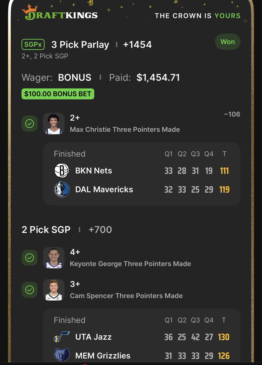 ChippyBets's tweet image. Wasn’t even sweaty 💰💰3rd quarter cash for the +1400. My reads are on point right now. #GamblingX