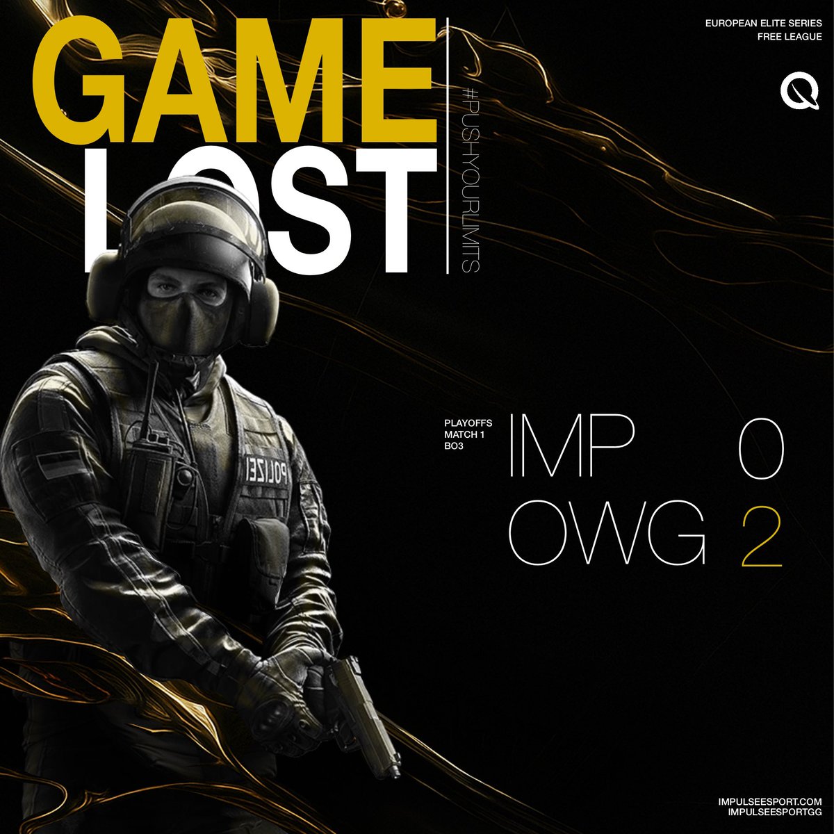 Unfortunately, we were unable to prevail against #outerwrldgaming and lost 0:2.
Nevertheless, we will keep at it and come back stronger.

#pushyourlimits

#result #news #ggwp #rainbowsixsiege