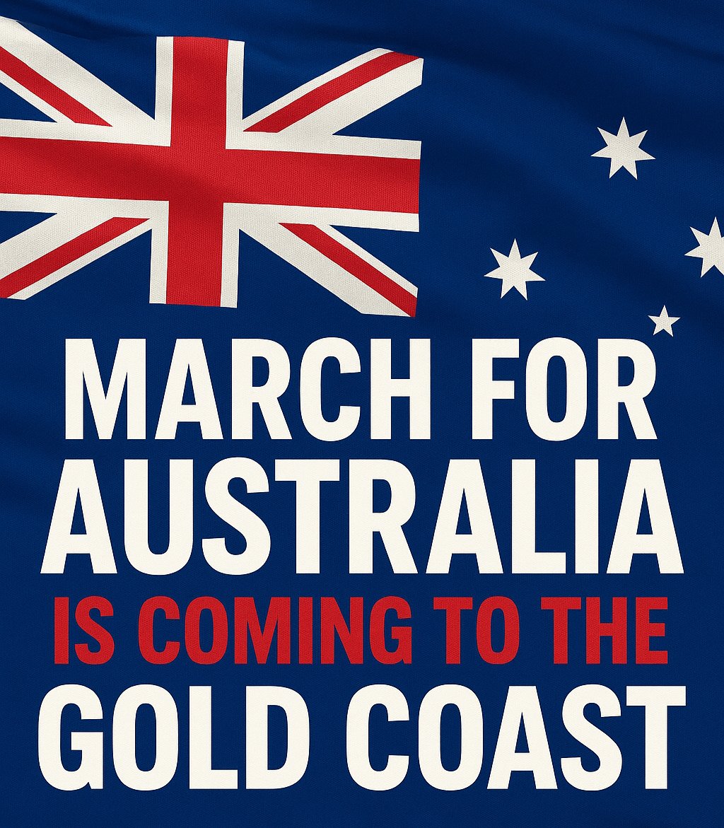 🇦🇺SPECIAL ANNOUNCEMENT🇦🇺 

March For Australia is super excited to announce that we now have an official March For Australia team on the Gold Coast and will be hosting an Australia Day March at this location in 2026. 

The Gold Coast location will now be our only official MFA