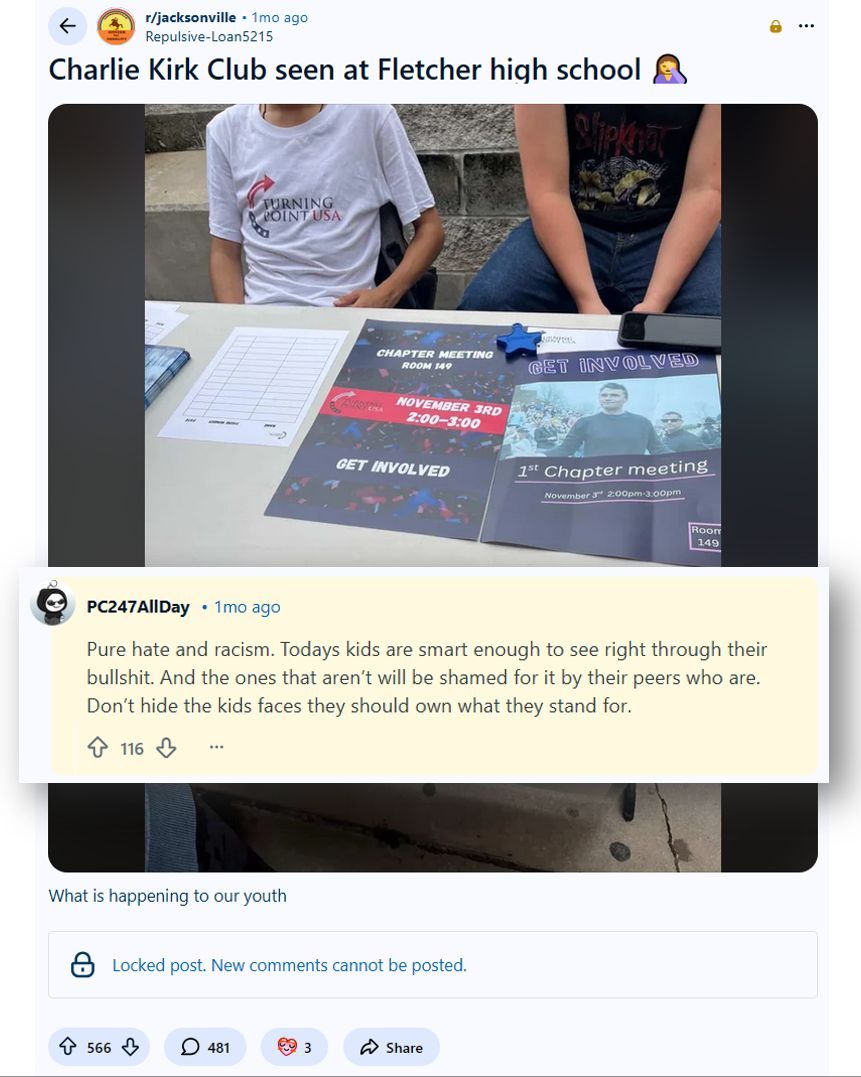 reddit_lies's tweet image. "You support Charlie Kirk? You deserved to be doxxed and publicly shamed"