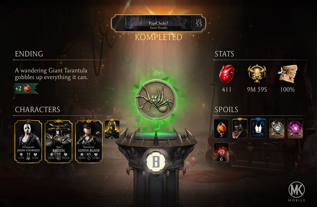 chickenbbq8's tweet photo. I just completed a Krypt Run in Mortal Kombat mobile! Check out my stats. https://t.co/hs6NYUz1E3