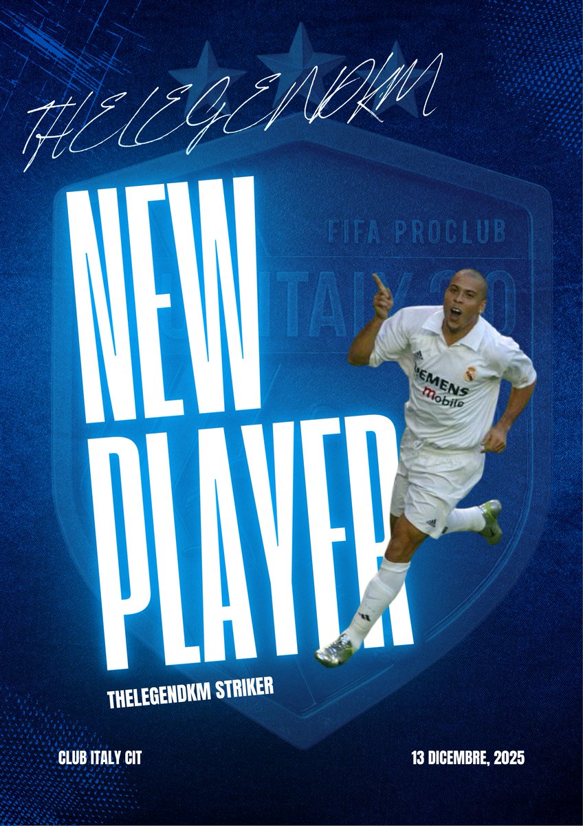 PRESENTIAMO <a href="/TheLegendKM9/">TheLegendKM</a> ANCHE SE IN RITARDO (CI SCUSIAMO) PERO' ERA DOVEROSO PRESENTARLO NEL MODO GIUSTO. Un player di sostanza e tanta tecnica al servizio del club, siamo sicuri di una cosa...con te si segna sempre.!!

Benvenuto nella famiglia club italy 
<a href="/TheLegendKM9/">TheLegendKM</a>