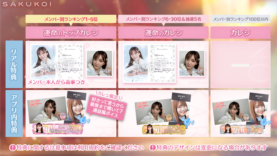 第9回カレシイベント」の リアル特典＆アプリ内特典をcheck👀 イベント