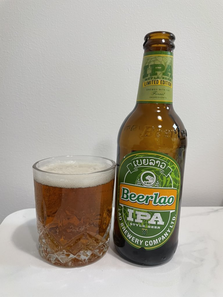KiwyBLOG's tweet photo. 【Laos】LAO BREWERY COMPANY LTD Beer lao IPA ロースト感のある味わい。柑橘感は皆無、苦味は弱め。 https://t.co/UZHTo5CSOt