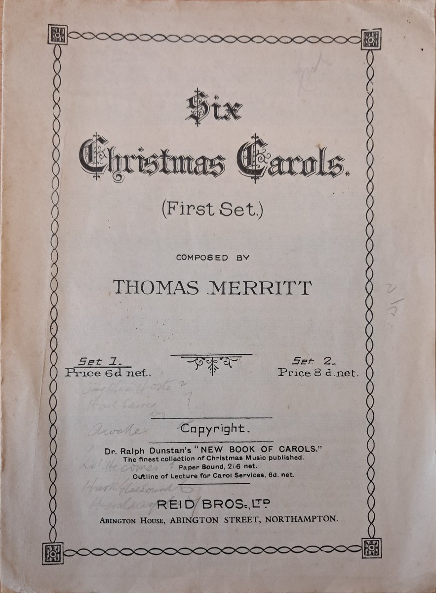 'Six Christmas Carols’. These were composed by Thomas Merritt (1863-1902). Born in Illogan, was a miner when he was a teenager, but due to ill health, changed his career to become a composer, conductor and organist.

#ChristmasCarols #ThomasMerritt #CornishMusic