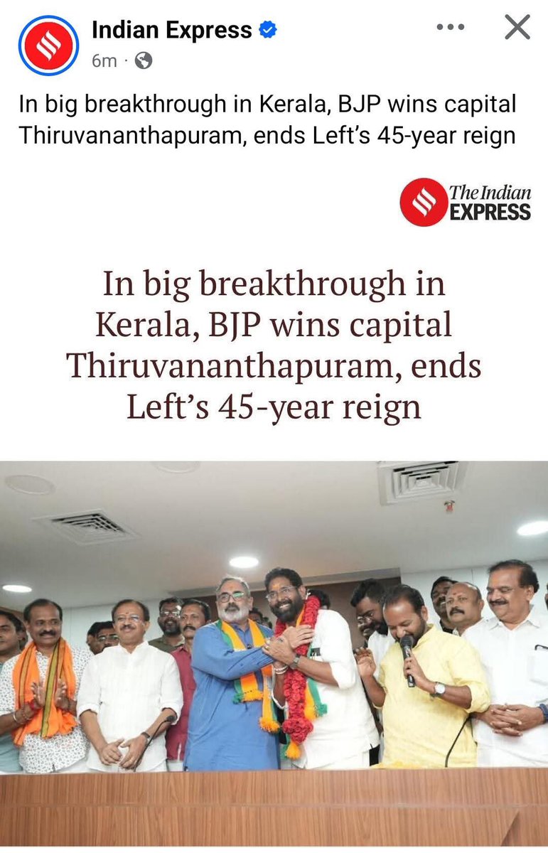 BJP creates history in Kerala. <a href="/BJP4India/">BJP</a> #keralalocalbodyelection2025 #KeralaLocalBodyPolls