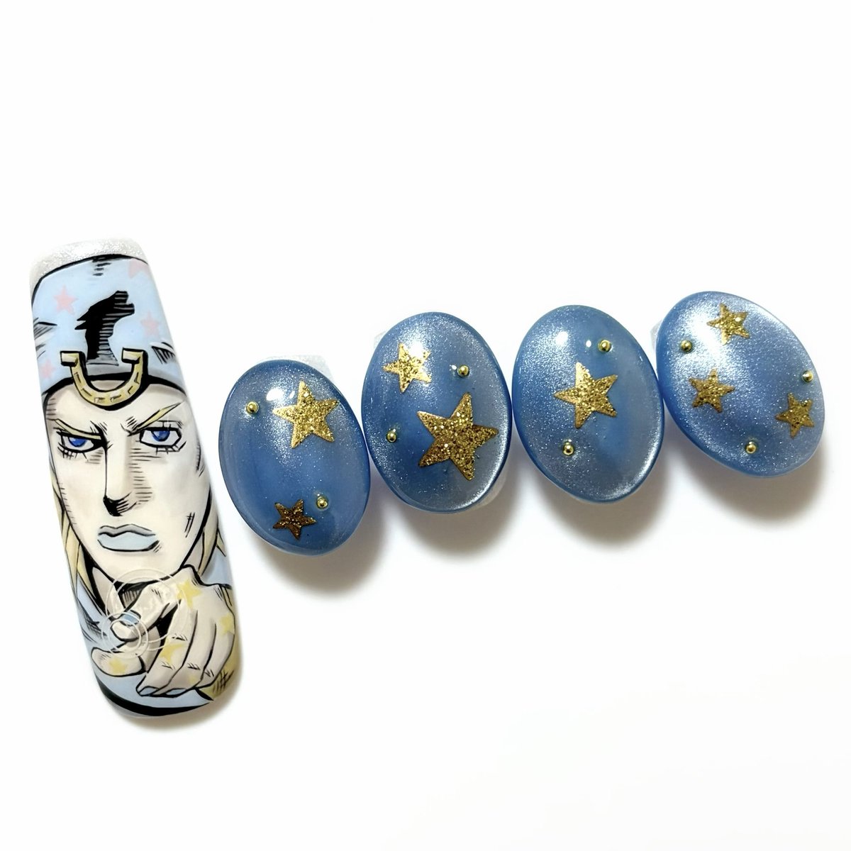 rtpge82's tweet image. ジョニィのイメージでネイルチップを作りました！7部アニメ化おめでとうありがとうの爪弾ACT2(っ'-')╮=͟͟͞͞ 🌀