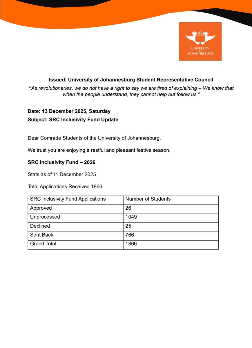 UJ Central SRC tweet media