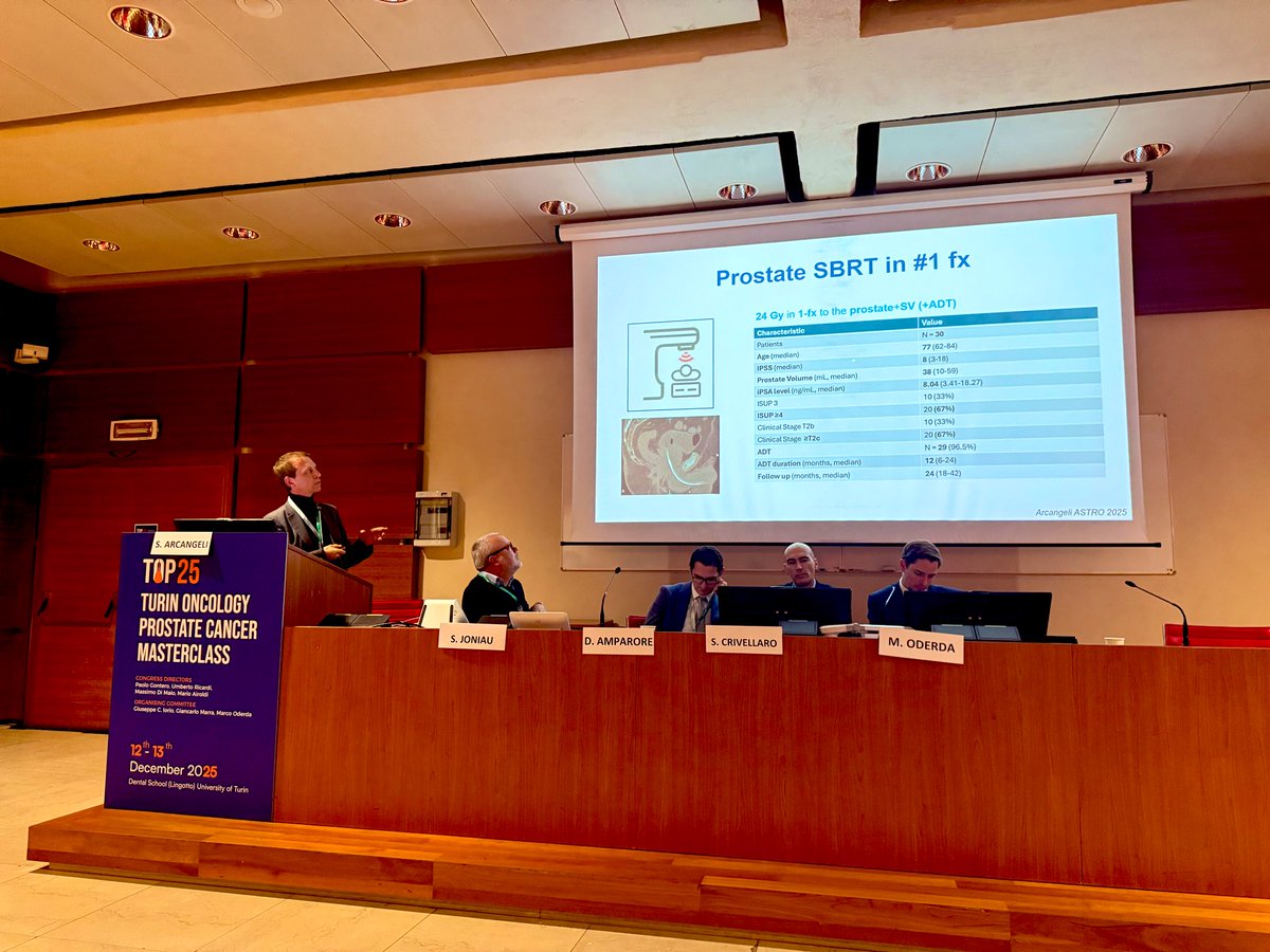 peppinoiorio's tweet photo. “The journey towards extreme hypofractionation” excellent overview and fantastic insights of course by the one and only @StAr_MCM74 🙌 #TOP2025 #TOPMasterclass2025 Turin 🇮🇹 #MeetTheExperts #ProstateCancer #PrecisionOncology #RadiotherapySavesLives https://t.co/4l9XUbLfAN