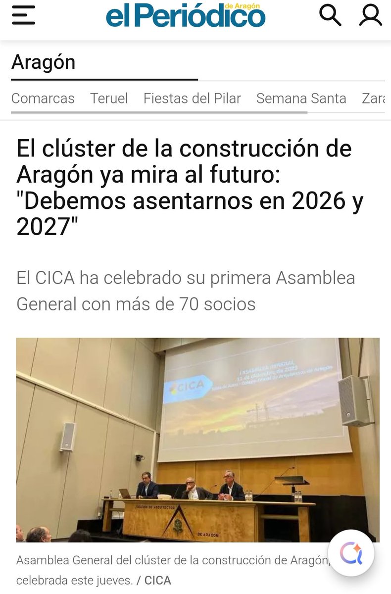 El clúster de la construcción de Aragón ya mira al futuro: "Debemos asentarnos en 2026 y 2027"
elperiodicodearagon.com/aragon/2025/12…