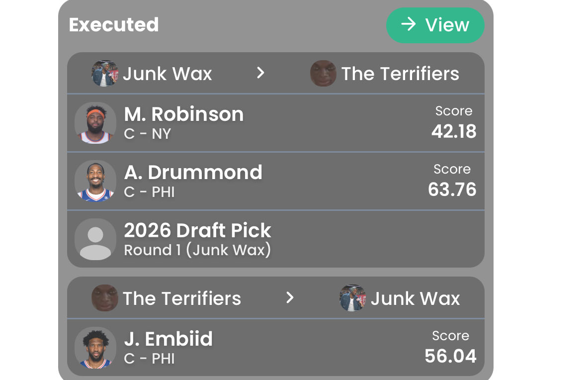 Triple_Double_B's tweet photo. @DanBesbris @redrock_bball @ethosfantasyNBA Steal or Fail? Dynasty/Keeper format. https://t.co/TDMk6HHcDO