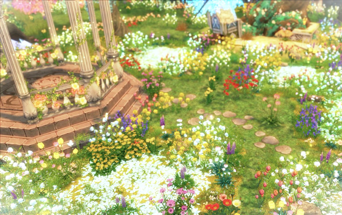 deepmountainsx's tweet photo. 石子路+罌粟花也太好用了吧,很愛這種顏色繽紛的花園 https://t.co/B7MEllQa26
