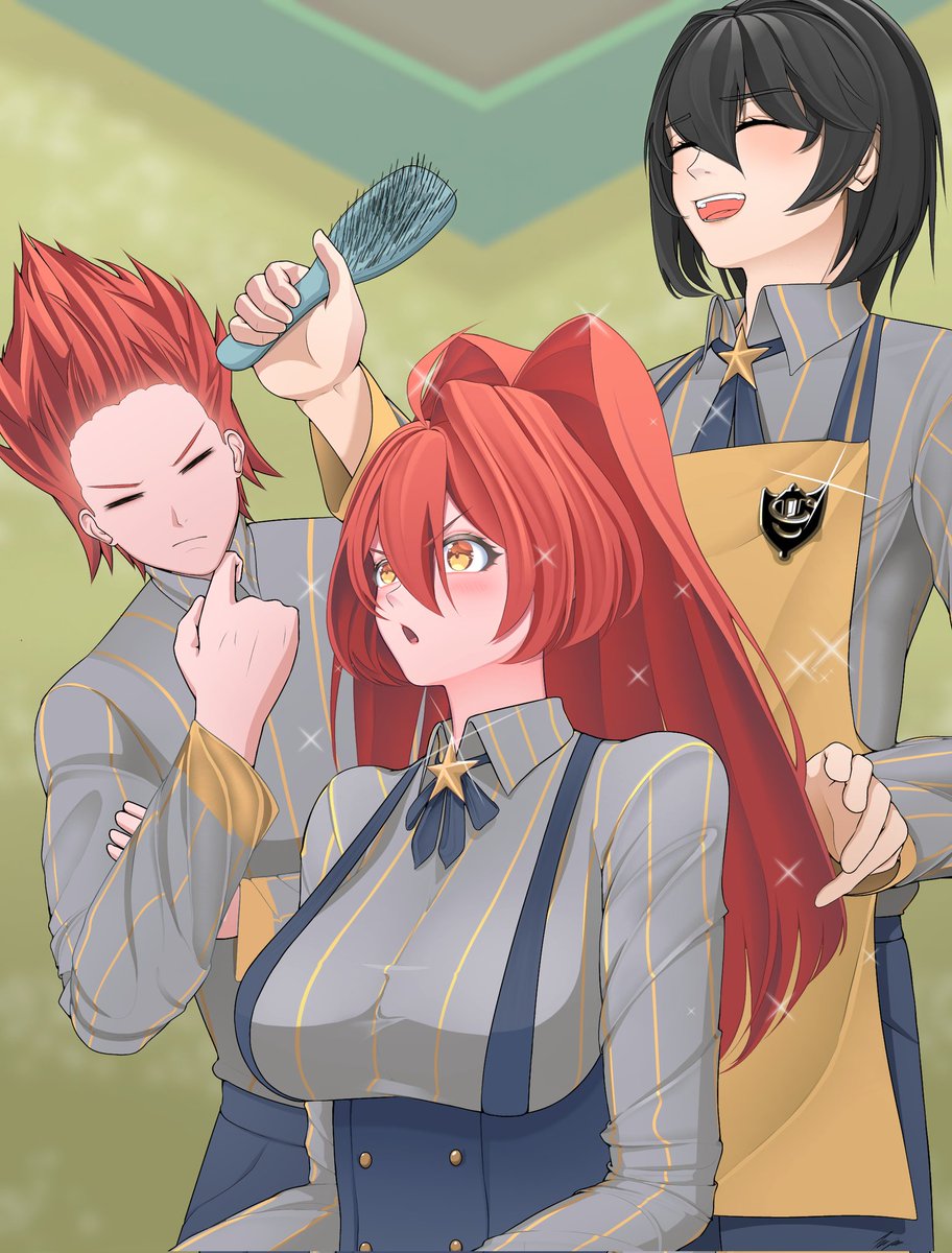 morph_ink's tweet photo. Sona morphink, Elza and Elysia with theme barber day https://t.co/vfCQia8oBb