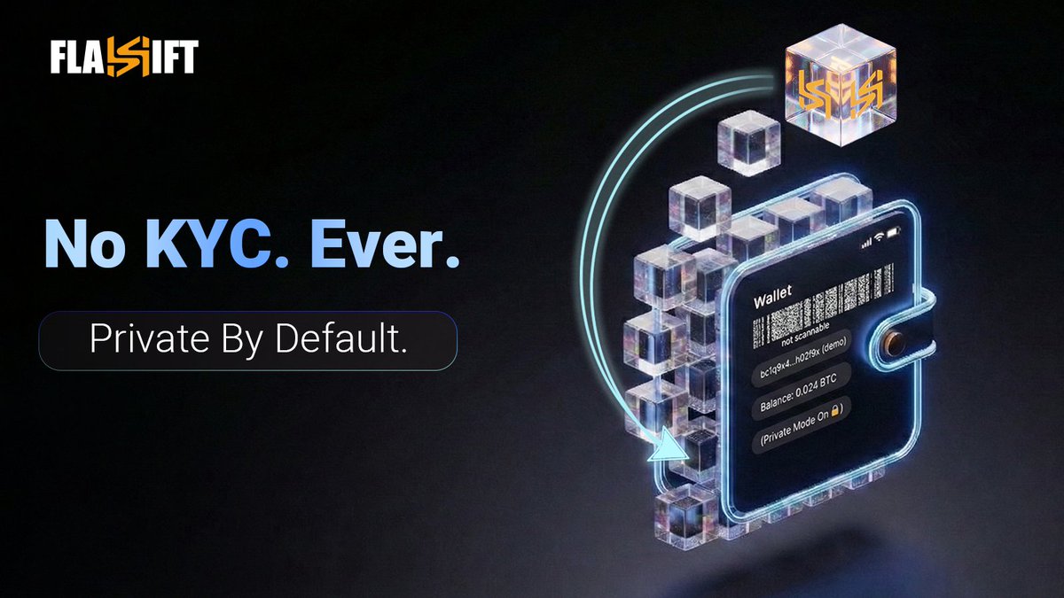 FlashiftApp's tweet photo. Your wallet. Your rules.
No accounts. No KYC. No permission. 🔐⚡
Swap directly to your wallet —
no identity, no exposure, no friction.
That’s how crypto was meant to work.
#Privacy #NoKYC #SelfCustody #Web3 #Flashift https://t.co/2OVIXJadND