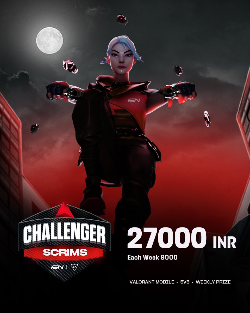 officialfsnasia's tweet image. Introducing Challenger Scrims – Valorant Mobile 🔥

🎯 Weekly Scrims. Monthly Competition.
💰 Weekly Prize: ₹9,000
🏆 Total Monthly Prize Pool: ₹27,000

🔹 Tiered matchups
🔹 Regional &amp;amp; Global Scrims
🔹 Leaderboards &amp;amp; Rankings
🔹 Direct slots to invitational tournament 
🔹…