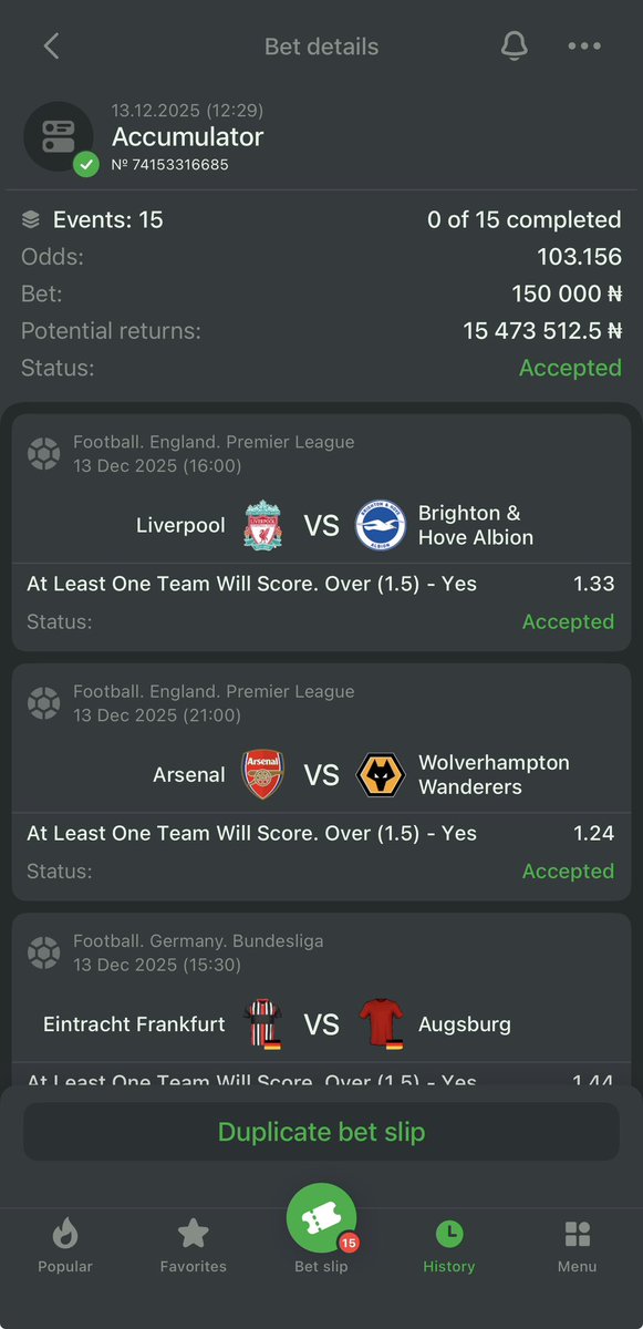 slay_jimmy's tweet image. 100 odds. 15 million 💼 💵 

At least one team to score 2 goals. 

22BET code 👉🏾 T5UN2

Register here: tinyurl.com/SLAYJIMMY

Promocode: SLAYJIMMY