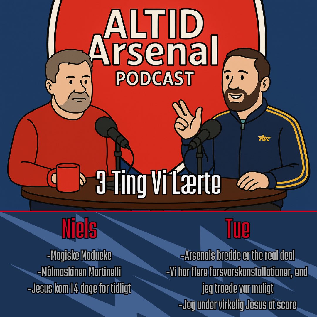 AltidArsenal's tweet image. 3️⃣ Ting Vi Lærte…

Der var mange ting at tage med fra 3-0-sejren over Club Brügge og her er vores highlights.

Men vi kom også omkring meget andet i den seneste CL-udsendelse, som vi kun kan anbefale at høre, hvis ikke du allerede har.😉

🎧 linktr.ee/altidarsenal

#Arsenaldk