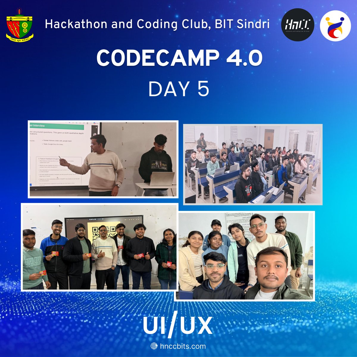 hnccbits's tweet image. Day 5 of CodeCamp 4.0 reflected steady growth and confidence. Students focused on refining concepts, clearing doubts and polishing skills built since Day 1. Calm energy, clear progress, discipline.

More clarity. More mastery. The finish line is near ✨
#HnCC #CodeCamp #BITSindri