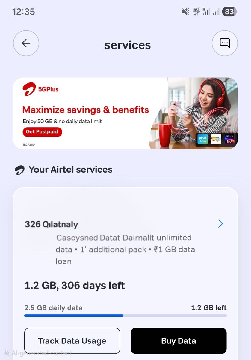 gtrdevendra007's tweet photo. अपनी  घटिया 5G सेवाओं को  सुधारने के लिए @airtelindia @Airtel_Presence @airtelnews कुछ भी कर सकता केवल  Users से  पैसे लूटने का काम कर सकता है 

5G coverage area  में  होने पर भी  मेरा unlimited 5G Data नहीं  चल पा रहा है https://t.co/qA2croipBy