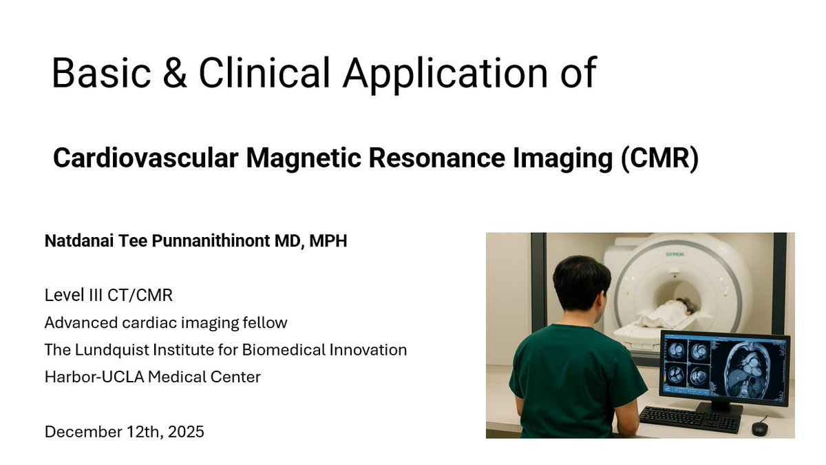 NatdanaiMD's tweet photo. Excited to have a noon conference teaching general cardiology &amp; CT fellow about basic &amp; clinical application of cardiac MRI the today 🧲 🫀 #WhyCMR #CMR #HeartMRI #CardiacImaging SS https://t.co/DOXSoMuTR2