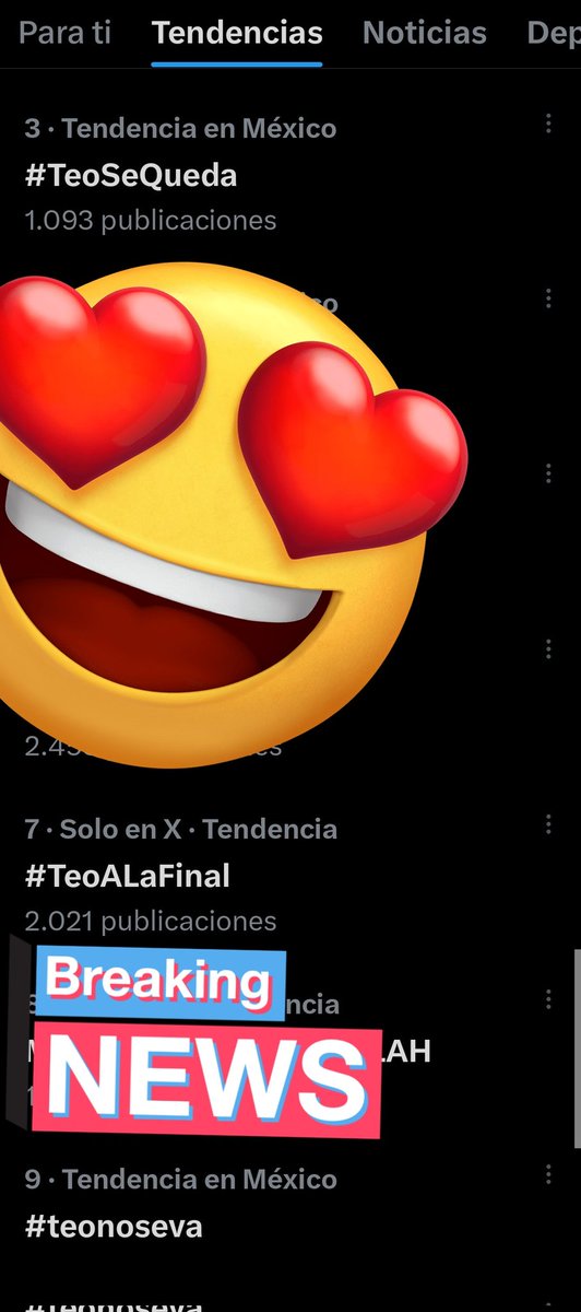OpinandoSiAndo's tweet photo. Las dejo un rato para votar, y ya lograron subir y ocupar 3 lugares en trend.

Me encanta.

#TeamTeo
#TeoNoSeVa
#TeoSeQueda
#TeoALaFinal

TEO A LA FINAL https://t.co/5dSWcX0zKv
